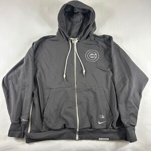 Nike MLB Chicago Cubs Dri-FIT Standard Issue Full Zip Hoodie Mens 3XL Gray Stain